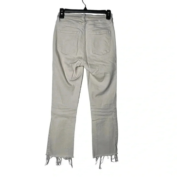1784. DAZE HIGH WAIST STRAIGHT LEG ANKLE STYLE DENIM JEANS OATMEAL IN COLOR 24 - Picture 6 of 9